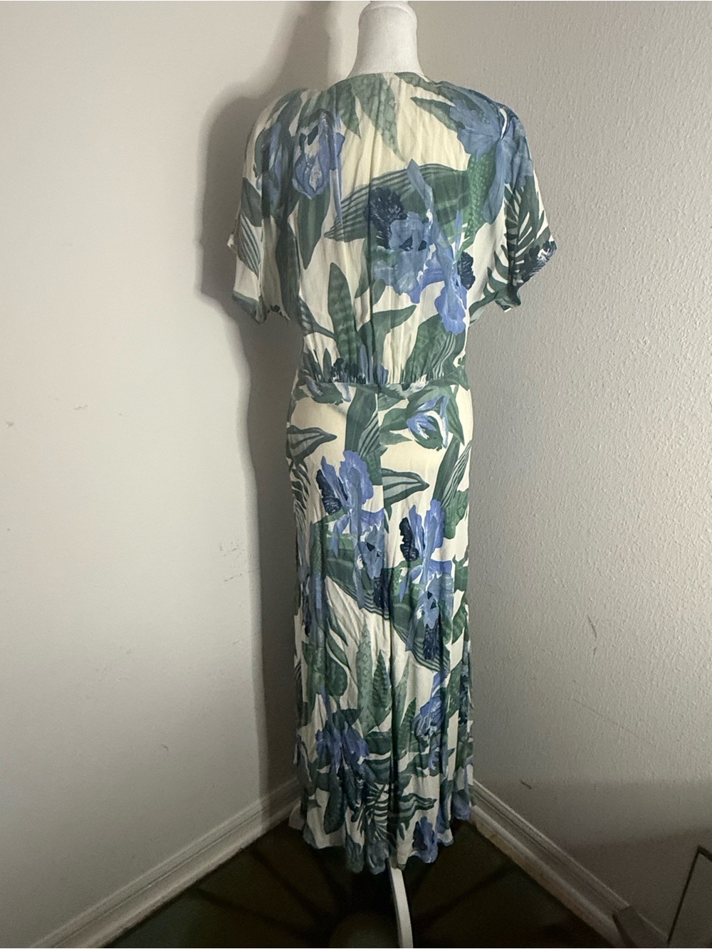 VTG 90s Carole Little German Rayon Floral Maxi Dress - Picture 5 of 10